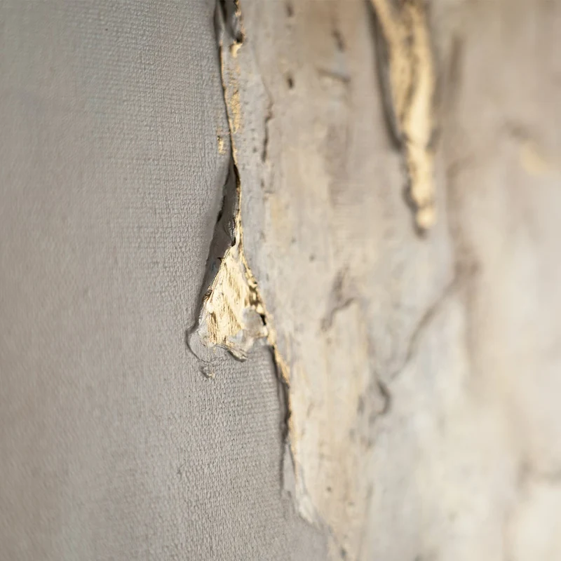 Handgemalte Bilder auf Leinwand "Goldene Horizonte" mit Rahmen für Wanddeko Wohnzimmer