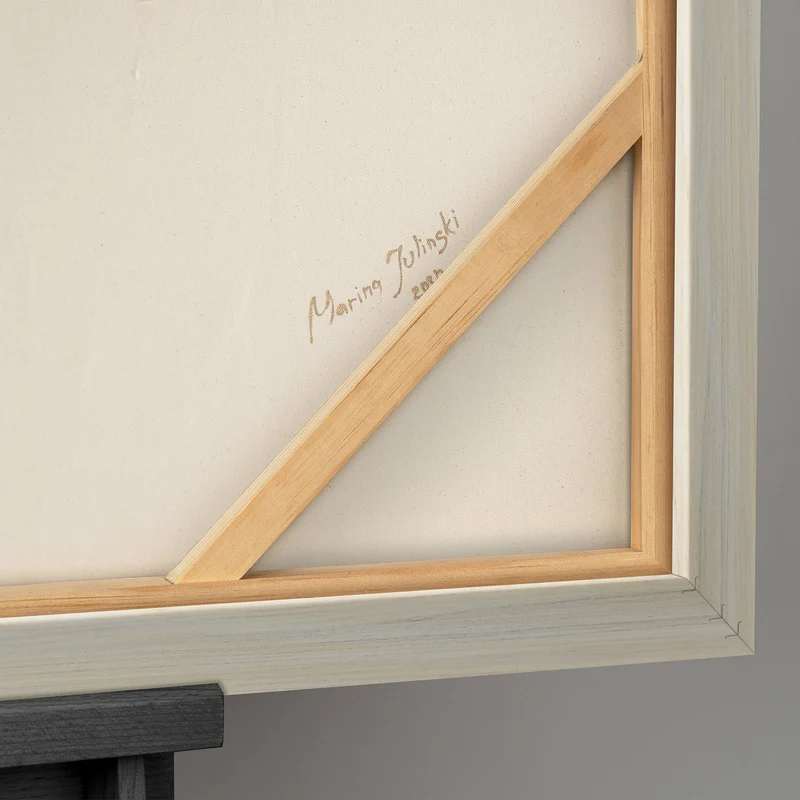 Handgemalte Bilder auf Leinwand "Goldene Horizonte" mit Rahmen für Wanddeko Wohnzimmer