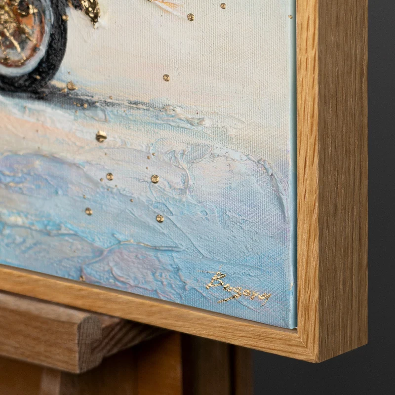Triptychon Kinderzimmer Wandbild „Vintage Autos" – handgemalt auf Leinwand, 120×60 cm