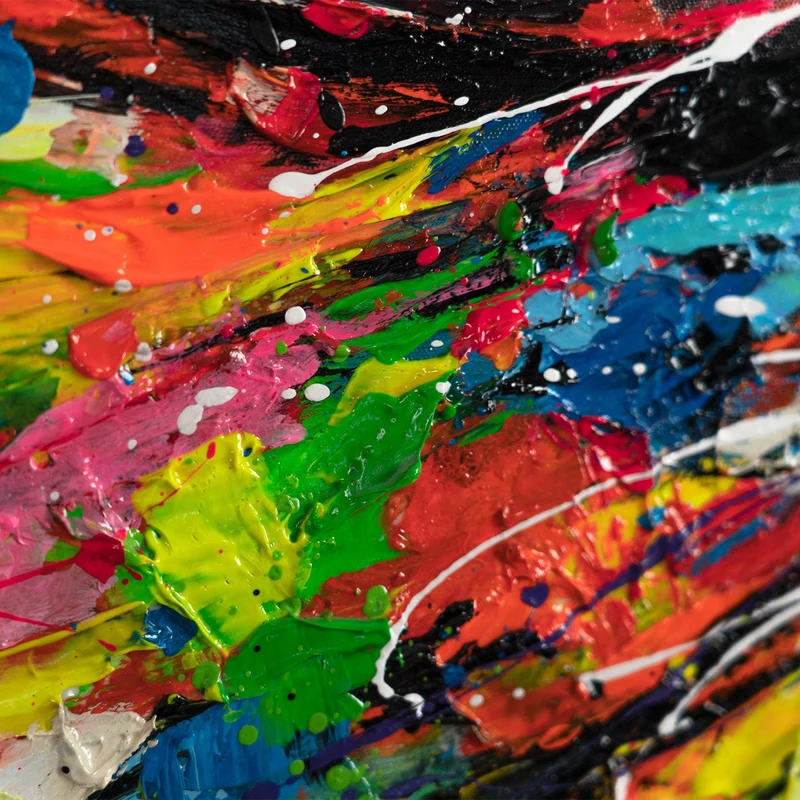 Abstrakte kunst Gemälde mit Rahmen "Die Energie des Blicks"