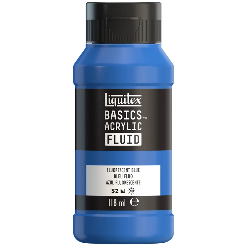 Liquitex Basics Fluid Acrylic 118ml - Fluorescent Blue S2