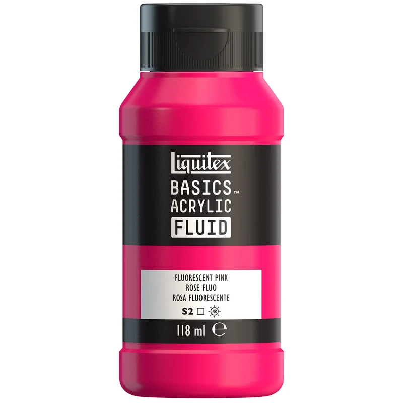 Liquitex Basics Fluid Acrylic 118ml - Fluorescent Pink S2