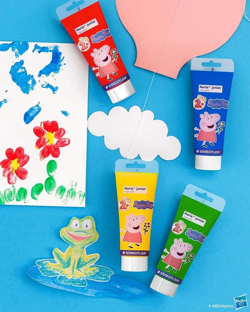 STAEDTLER Fingermalfarbe Peppa Wutz – 4 Farben, schnelltrocknend