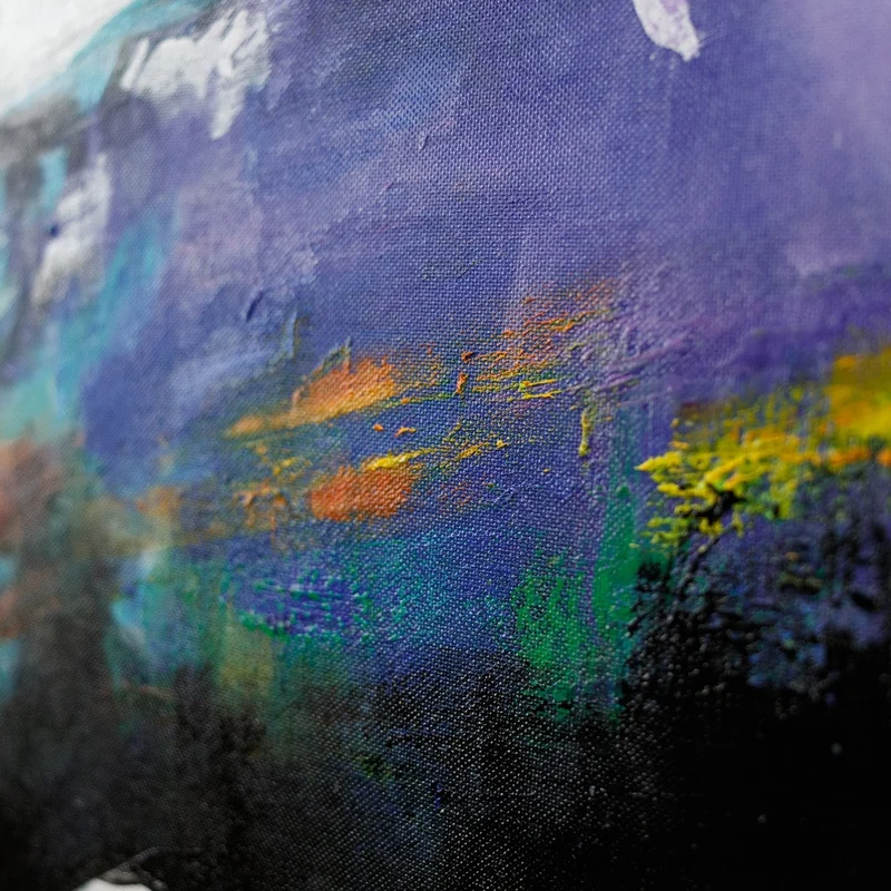 Moderne Abstrakte Kunst: Handgemalte Bilder auf Leinwand "Galaktisch"