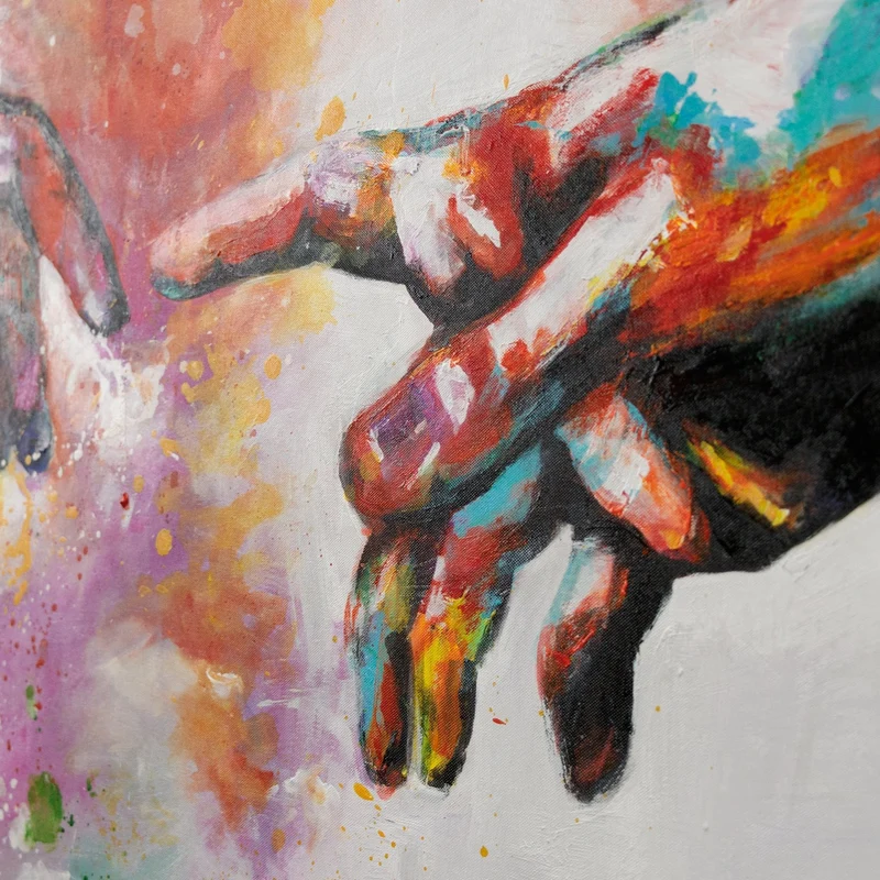 Moderne Abstrakte Kunst: Handgemalte Bilder auf Leinwand "Galaktisch"