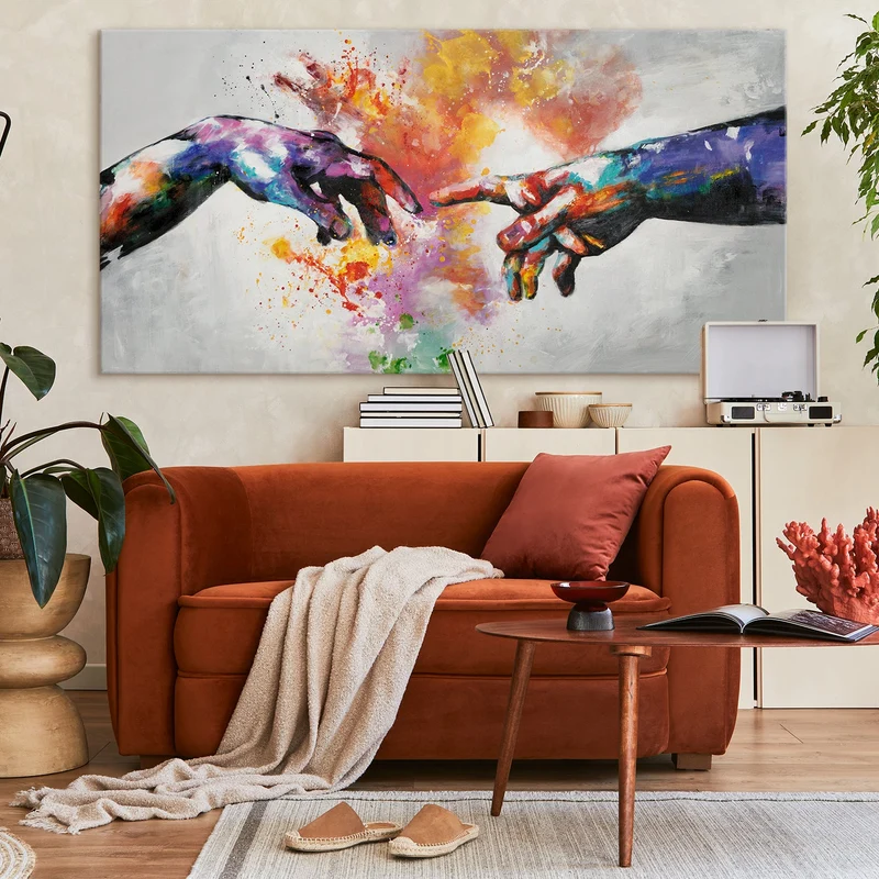 Moderne Abstrakte Kunst: Handgemalte Bilder auf Leinwand "Galaktisch"