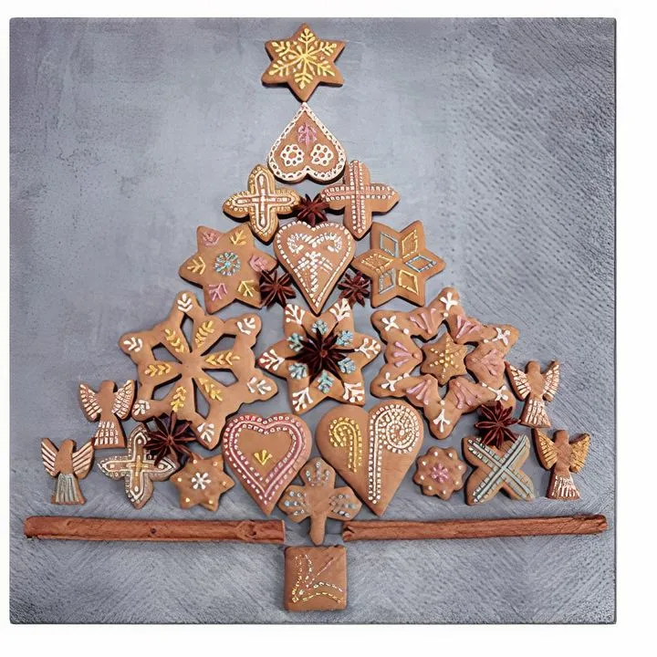 Gingerbread Tree Decoupage Napkins - 1 pc