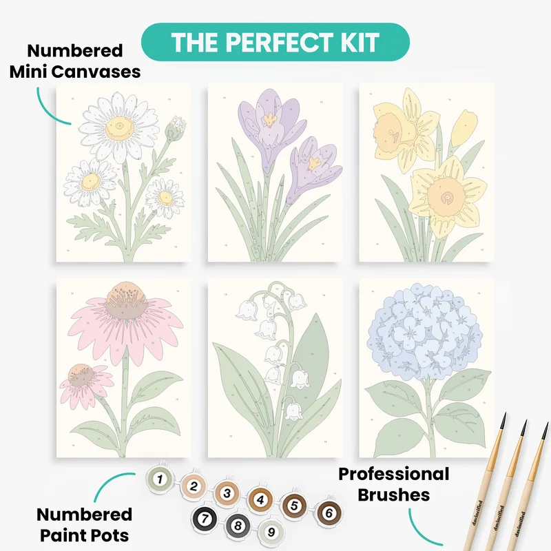 Six Seasons Floral Collection - Mini Paint by Numbers Set