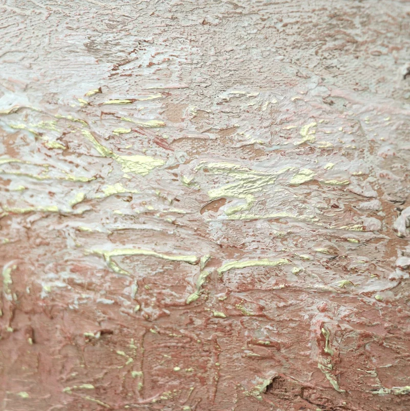 Abstrakte Kunst Gemälde – Handgemaltes Leinwandbild mit Goldakzent