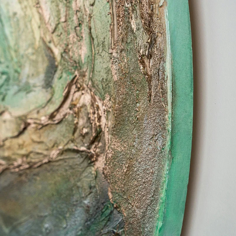 Rundes Leuchtendes Acryl Gemälde "Uranus" Wanddeko Wohnzimmer