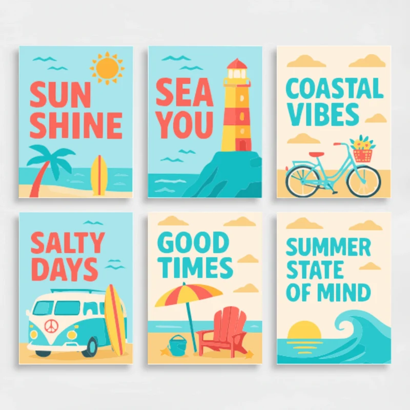 Coastal Summer Vibes - Mini Paint by Numbers Set