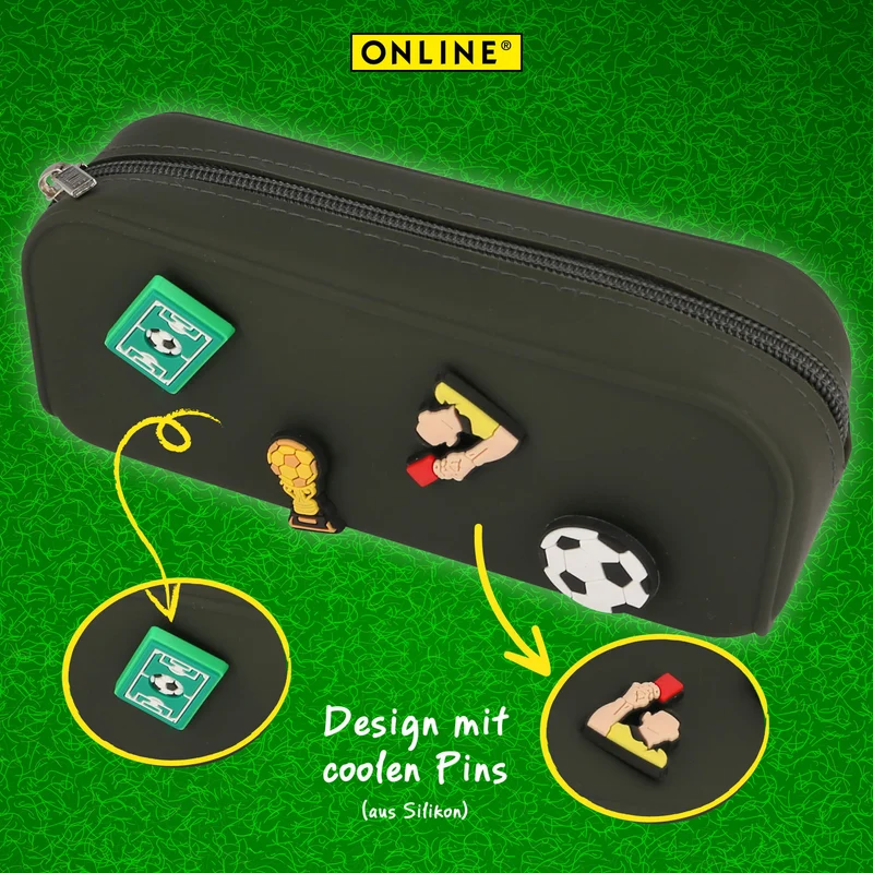 ONLINE PEN Schlampermäppchen Soccer mit Pins | Etui