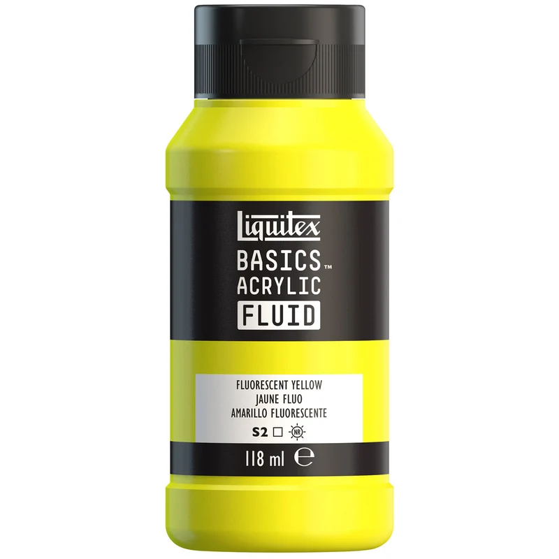 Liquitex Basics Fluid Acrylic 118ml - Fluorescent Yellow S2