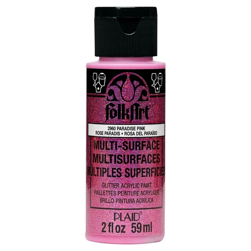 FolkArt - Multi-Surface Acrylic Paint - 2oz - Gltr Paradise Pink
