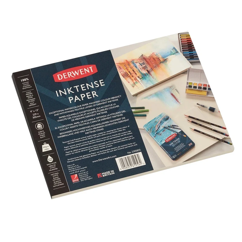 Derwent - Inktense Paper Pad - 300gsm-140lb 9x12" - Watercolour