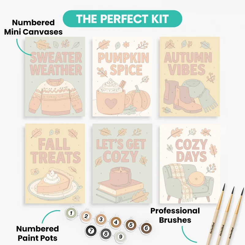 Cozy Autumn Vibes - Mini Paint by Numbers Set