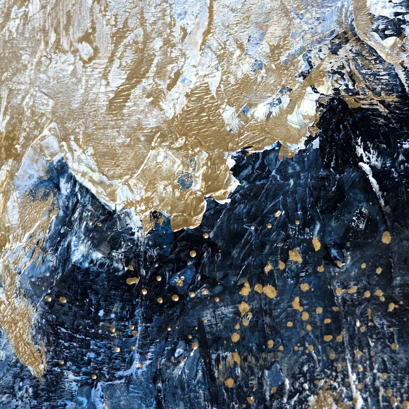 Abstrakte Leinwandbild "Spiegelungen" mit Rahmen 180x60 cm