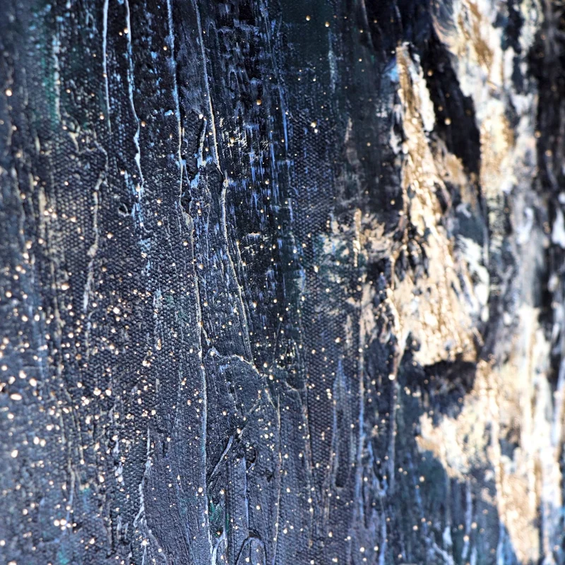 Abstrakte Leinwandbild "Spiegelungen" mit Rahmen 180x60 cm