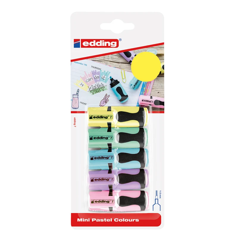 Edding Mini Highlighters Pastel Colours
