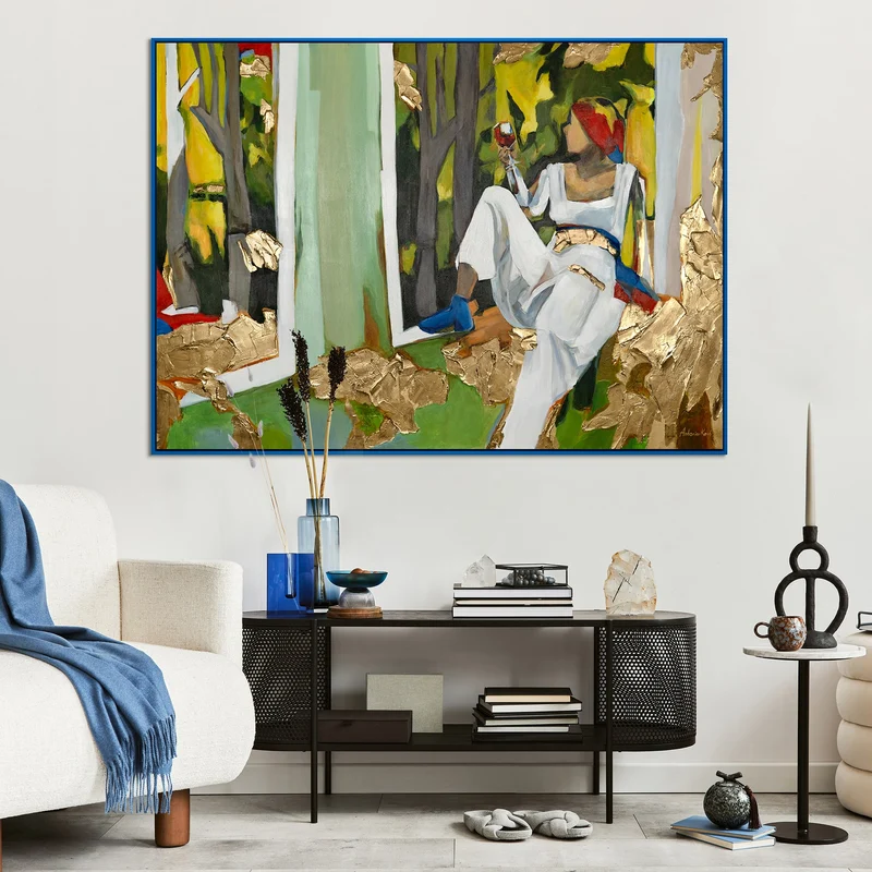 Abstrakte Gemälde mit Rahmen "Inspiration" modernes Wohnzimmer