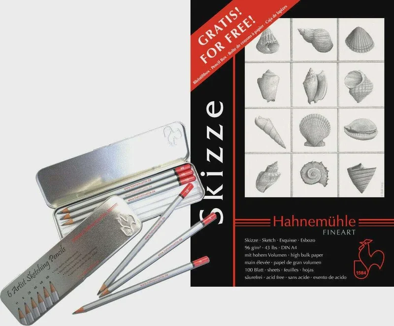 Hahnemuhle Sketchpad A3 96gsm 100 sheets w/- free sketching pencils