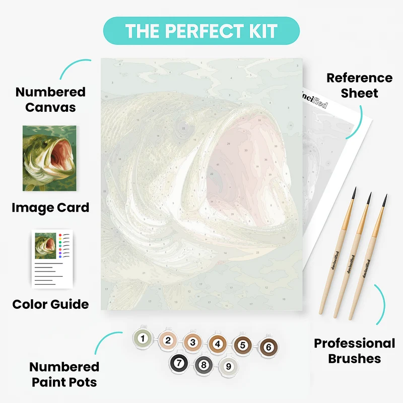 Largemouth Bass Strike - Paint by Numbers Kit