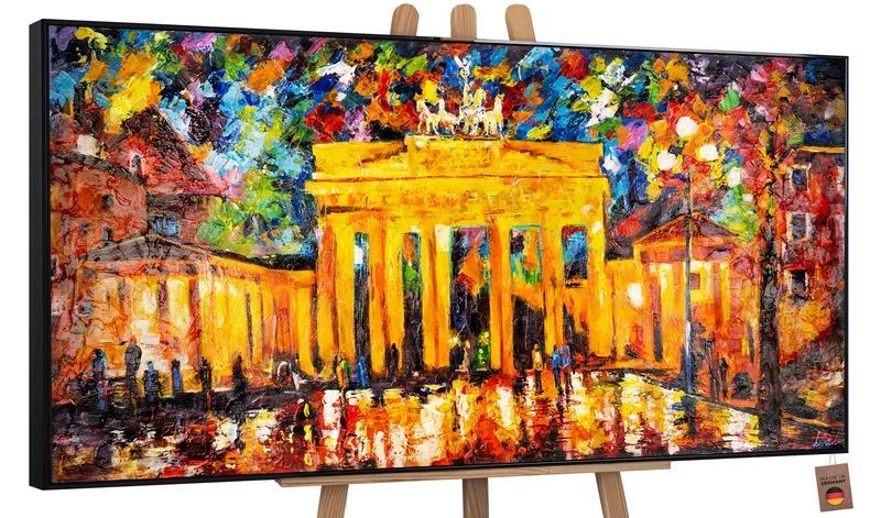 Gemälde Landschaft "Brandenburger Tor" mit Rahmen Moderne Kunst