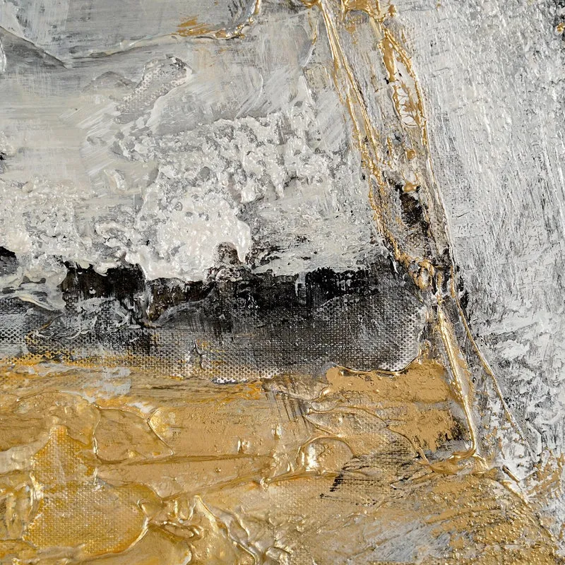 Bild abstrakt mit Rahmen "Goldener Horizont" 100x50 cm