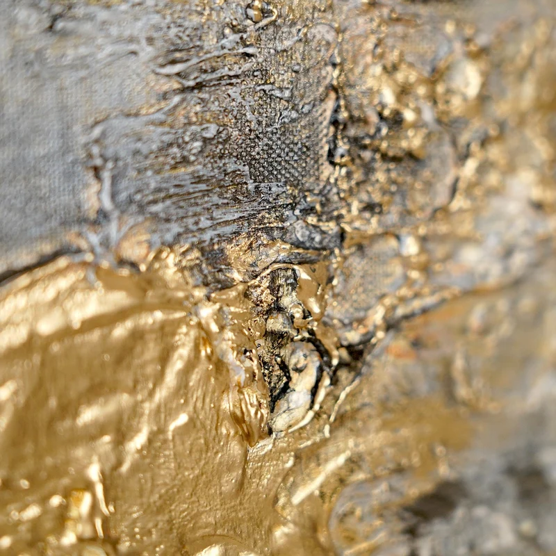 Bild abstrakt mit Rahmen "Goldener Horizont" 100x50 cm