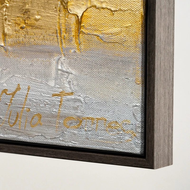 Bild abstrakt mit Rahmen "Goldener Horizont" 100x50 cm