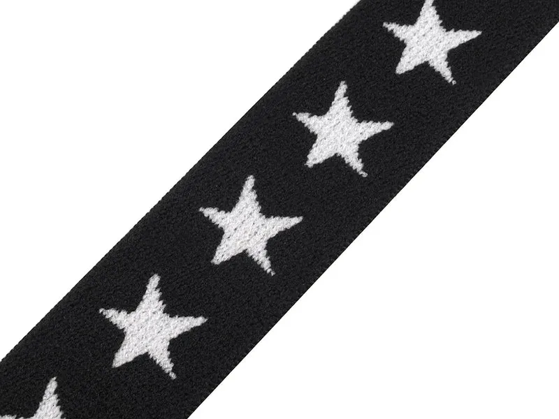 Gummiband Sterne schwarz 20mm