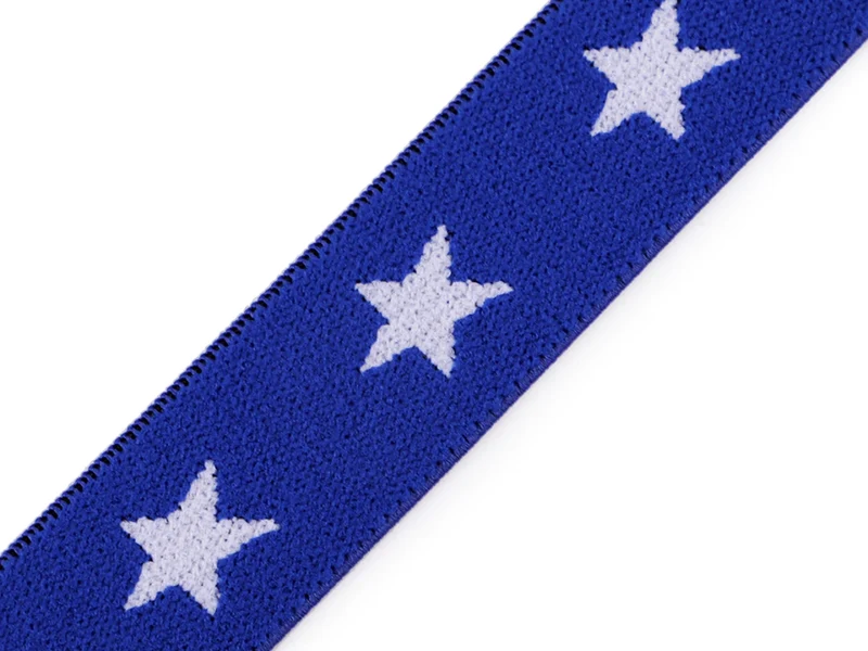 Gummiband Sterne königsblau blau 20mm