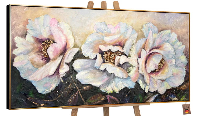 Texturen Gemälde mit Blumen "Pfingstrosen"