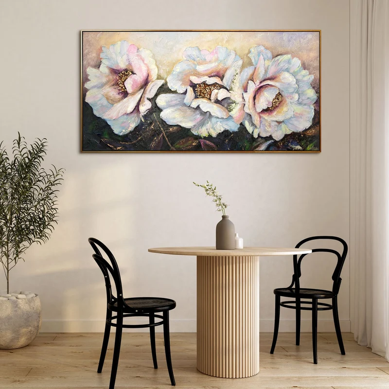 Texturen Gemälde mit Blumen "Pfingstrosen"
