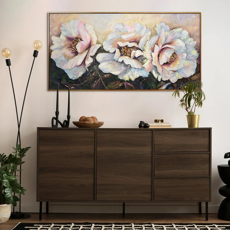 Texturen Gemälde mit Blumen "Pfingstrosen"