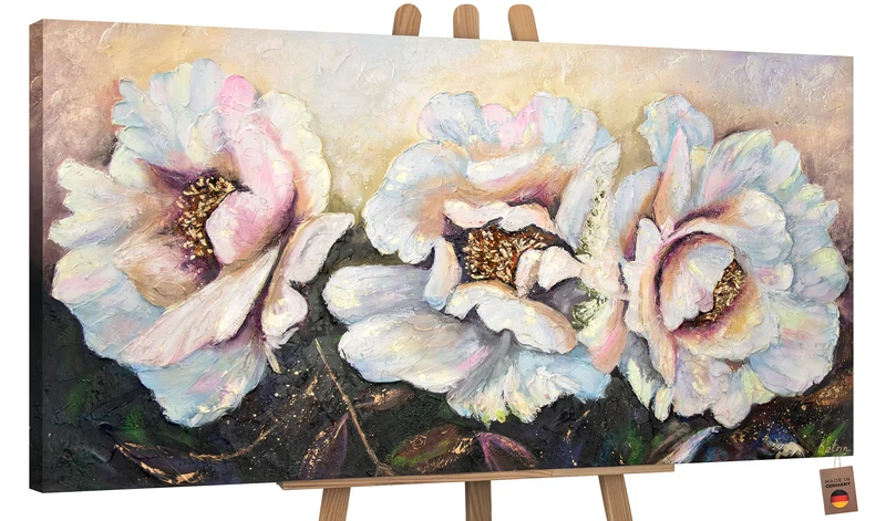 Texturen Gemälde mit Blumen "Pfingstrosen"