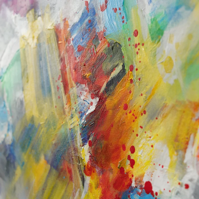 Acrylbilder auf Leinwand: Moderne Abstrakte Kunstwerke "Buntes Leben"