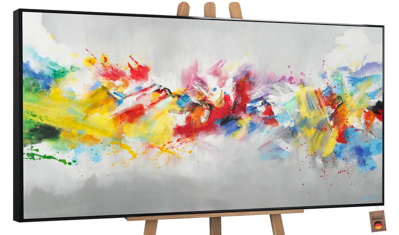 Acrylbilder auf Leinwand: Moderne Abstrakte Kunstwerke "Buntes Leben"