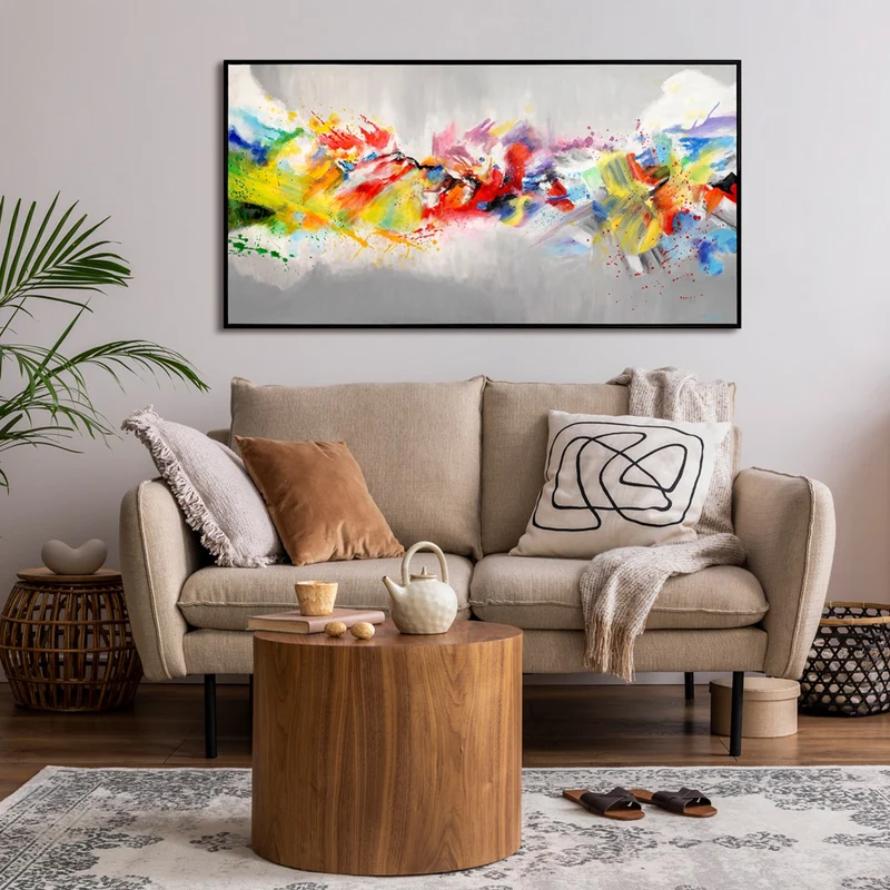 Acrylbilder auf Leinwand: Moderne Abstrakte Kunstwerke "Buntes Leben"