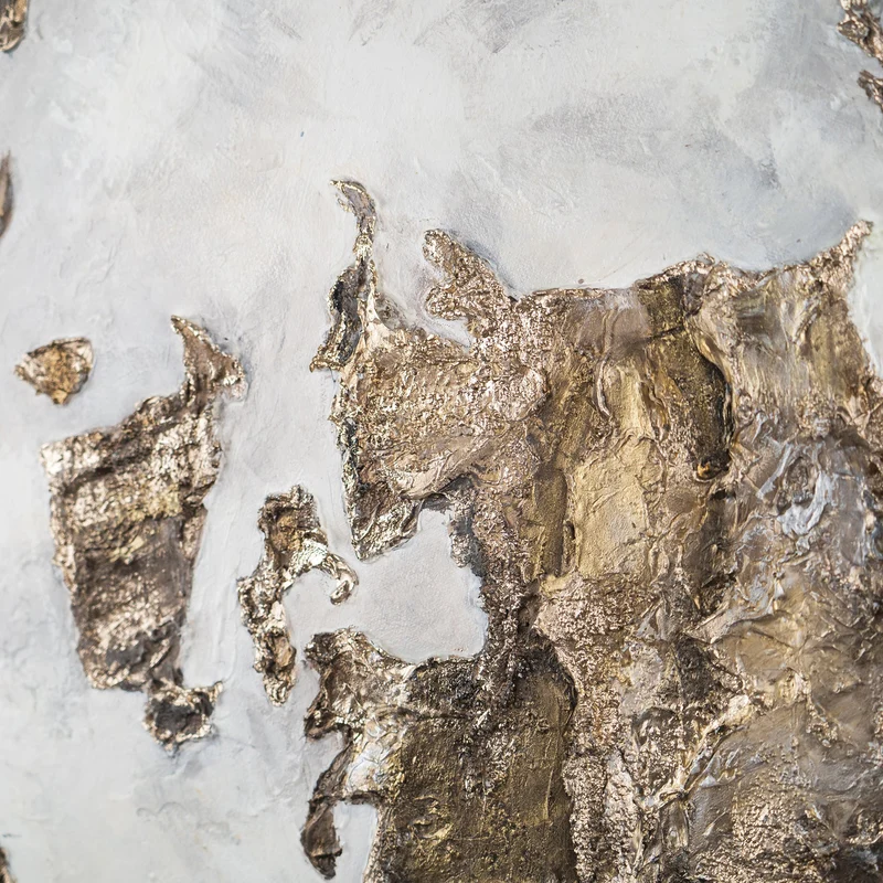 Runde Leuchtende Gemälde "Goldene Erde" moderne kunst
