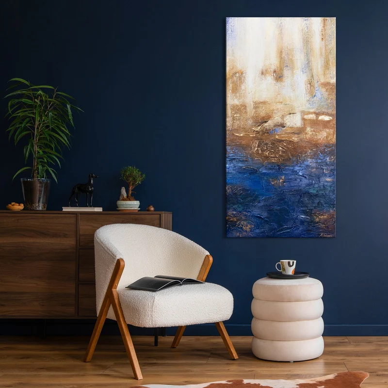 Malen mit Acryl Abstrakte Kunst "Marine II"