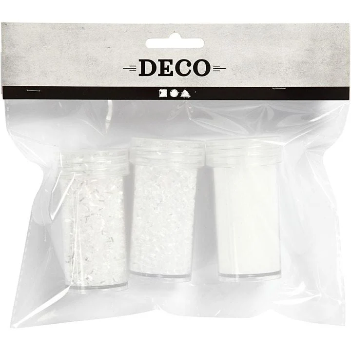 White Glitter Set of 3