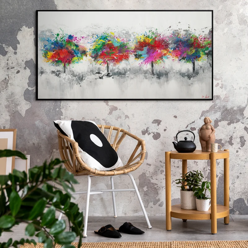 Abstrakte Acrylkunst für Ihr Zuhause "Bunter Wald"