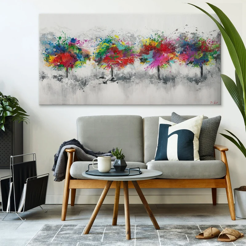 Abstrakte Acrylkunst für Ihr Zuhause "Bunter Wald"
