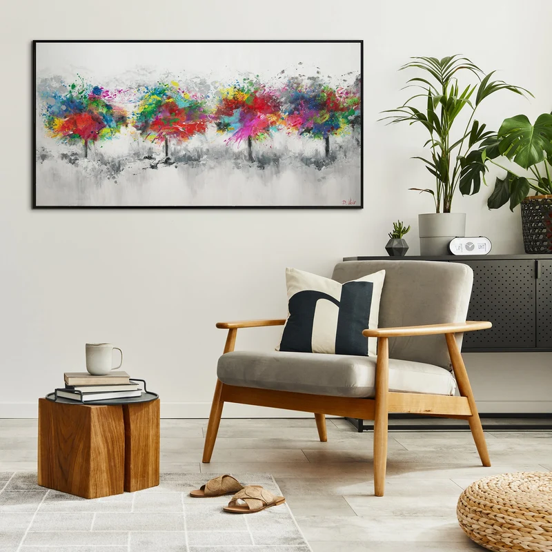 Abstrakte Acrylkunst für Ihr Zuhause "Bunter Wald"