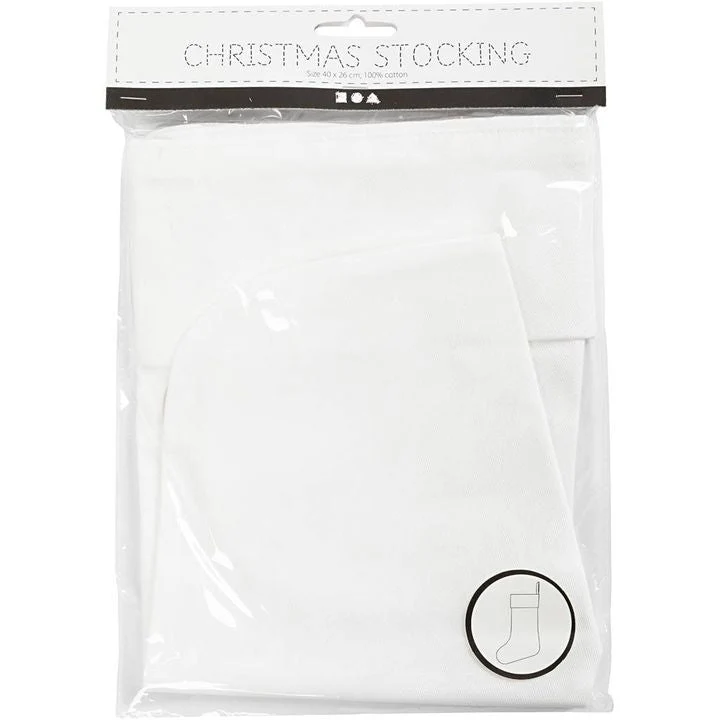 White Christmas Stocking 40 x 26 cm