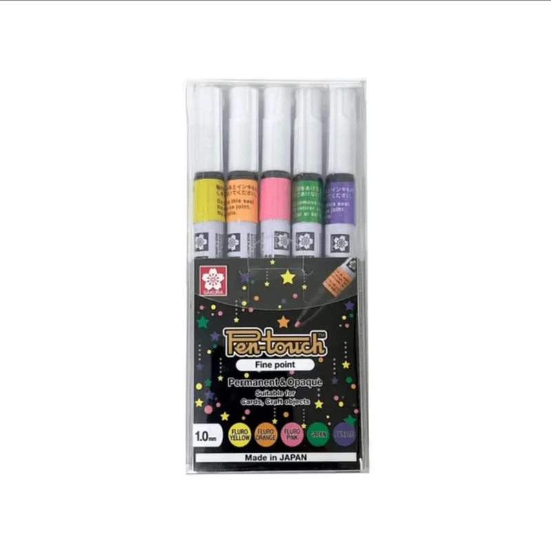 Sakura Pen Touch Fine 1mm Opaque/Fluoro Set 5