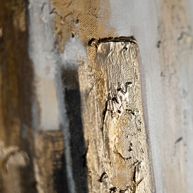Handgemalte Abstrakte Kunst mit Goldakzenten "Stadtrhythmen"