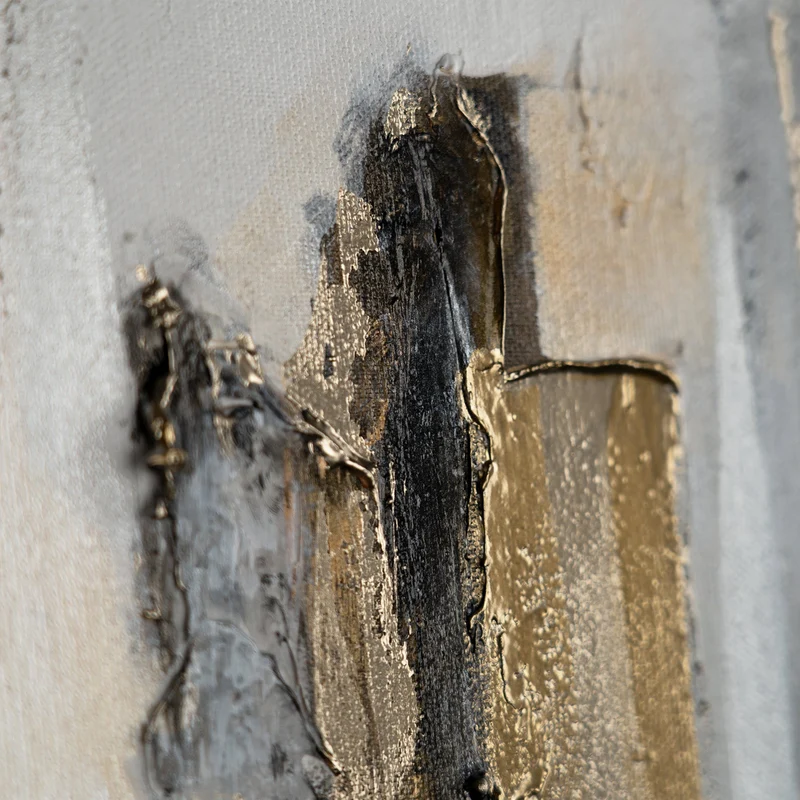 Handgemalte Abstrakte Kunst mit Goldakzenten "Stadtrhythmen"