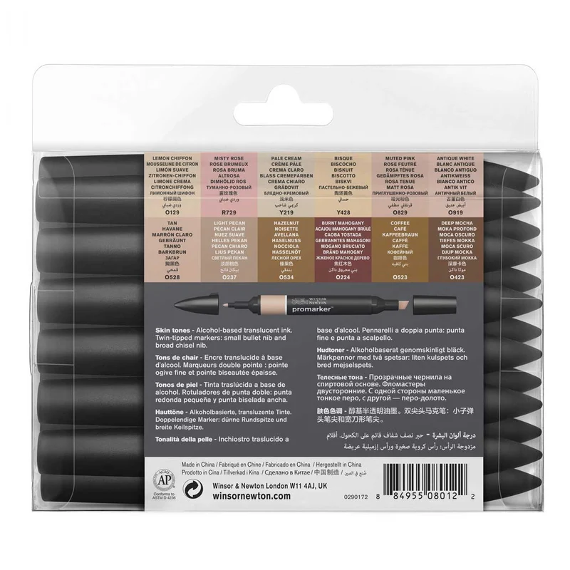 Winsor & Newton - ProMarker 12+1 Set Skin Tones